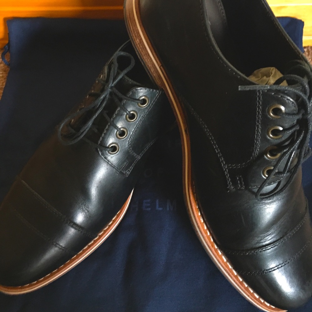 Helm Bradley Cap Toe Derby dress shoes in black, Men’s size 9.5D (fit a size 10)